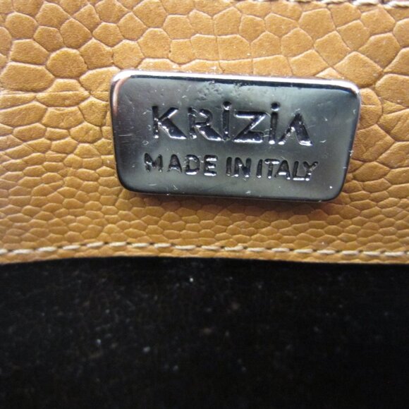 Vintage 1980’s Krizia Tan Leather Shoulder Bag Designer - Picture 2 of 12